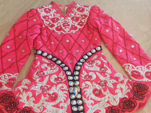 Vibrant Pink Solo Irish dancing Dress for sale