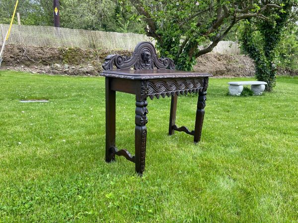 Superb “Green Man” Victorian Carved Console Table