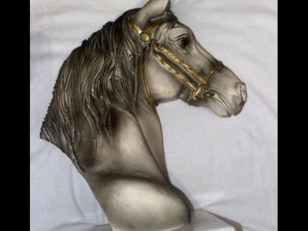 Horses head statue