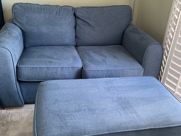 2 seater couch pristine with custom built ottoman
