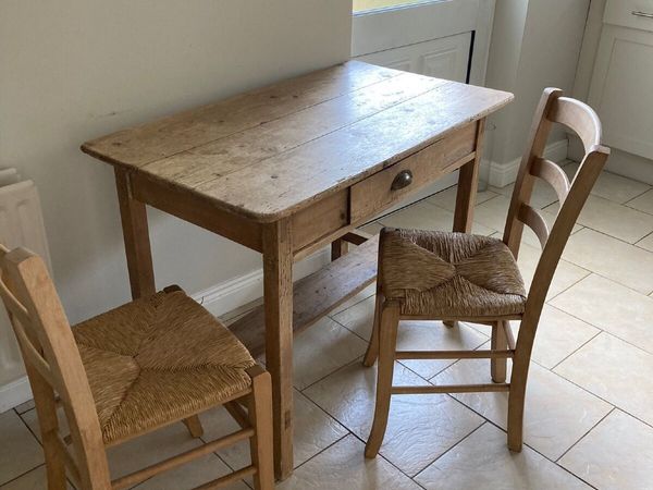 Small pine dining table store and chairs