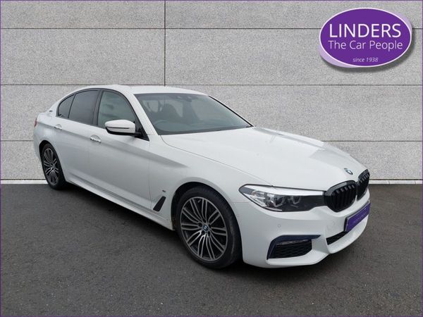 BMW 5-Series Saloon, Petrol Hybrid, 2018, White