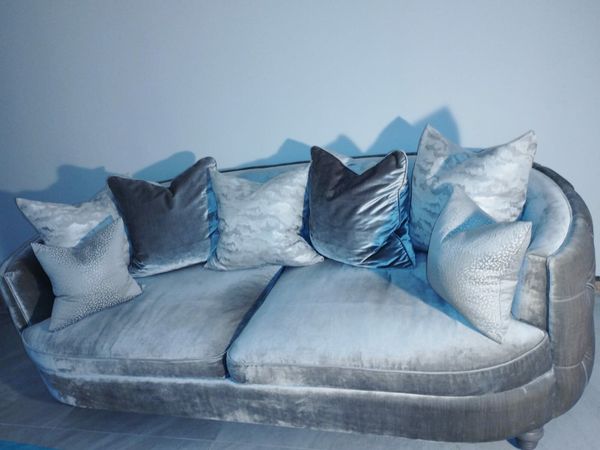 Silver Velvet Sofa 10 All Sections