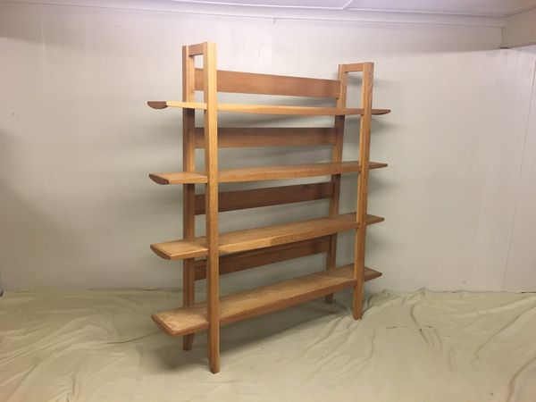 Oak open store back bookcase