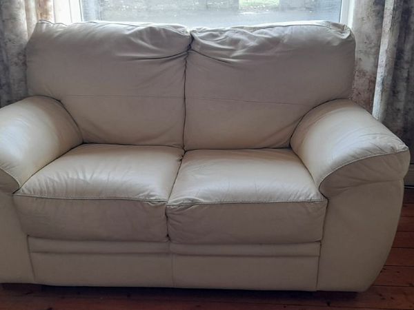 Cream Leather Sofas for sale in Co. Louth for 600 on DoneDeal