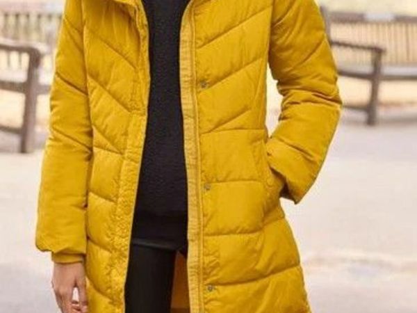 Ochre long padded outlet coat