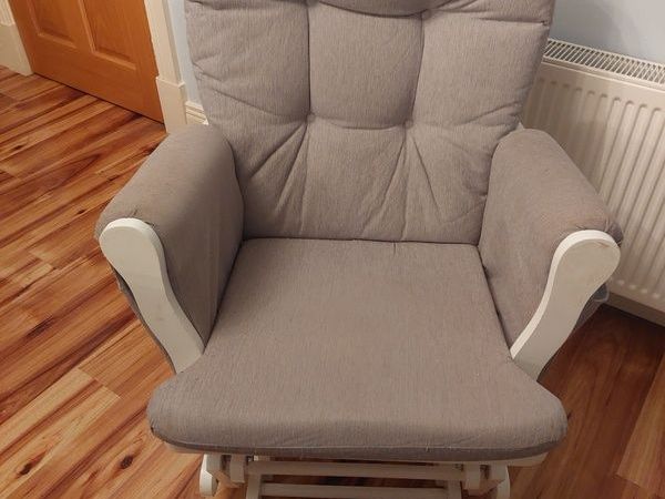 Gliding nursing discount chair with footstool