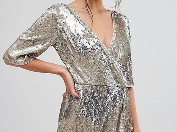 Topshop sequin wrap on sale dress