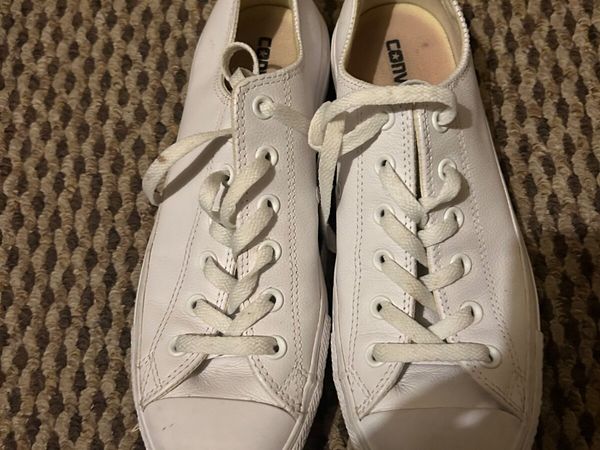 White leather converse hot sale size 9