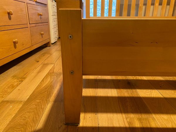 Knotty pine deals king bed frame