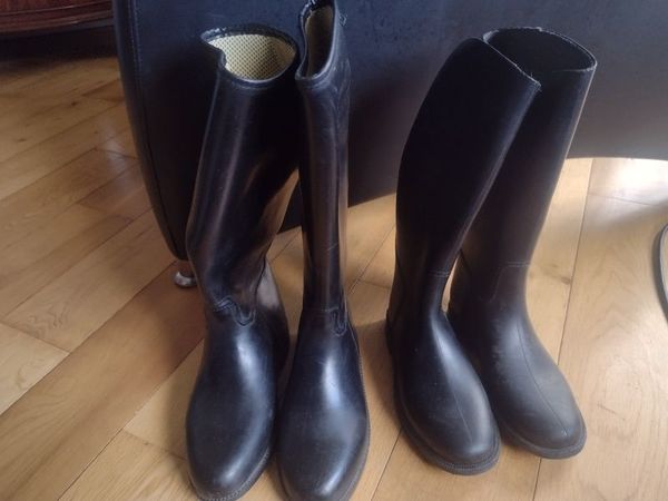 Leather riding store boots size 6