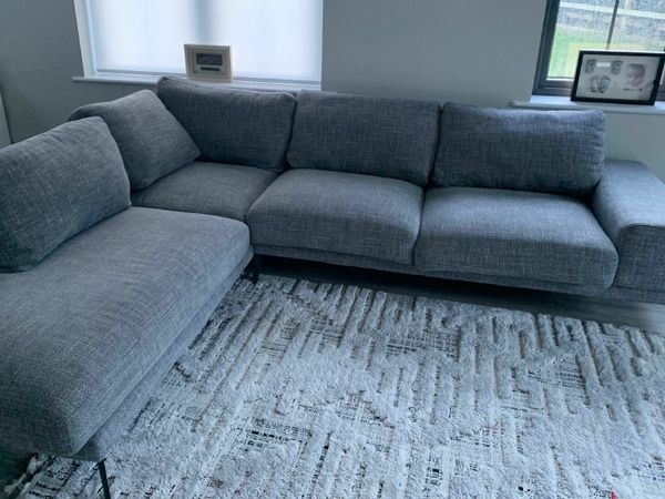 Silver l shaped deals sofa