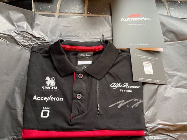 Formula 1 Valtteri Bottas Signed Team Polo Shirt for sale in Co