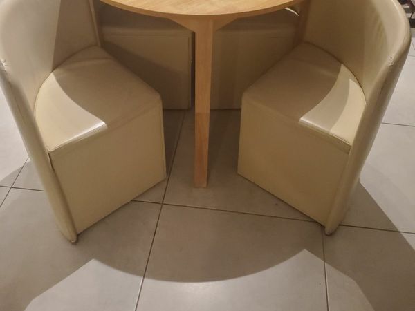 Hygena space saver table and online chairs