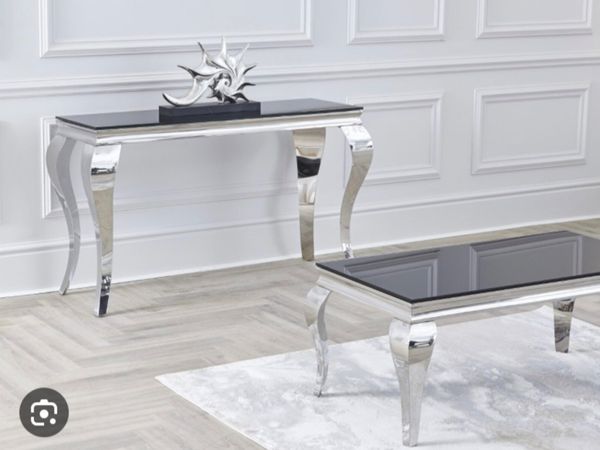 Console table black deals glass