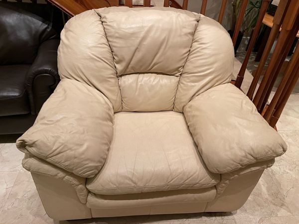 Cream leather armchairs for sale new arrivals