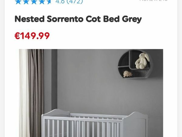 Nested Sorrento Cot Bed Grey for sale in Co. Galway for 140 on