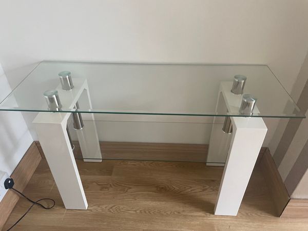 Small chrome store console table