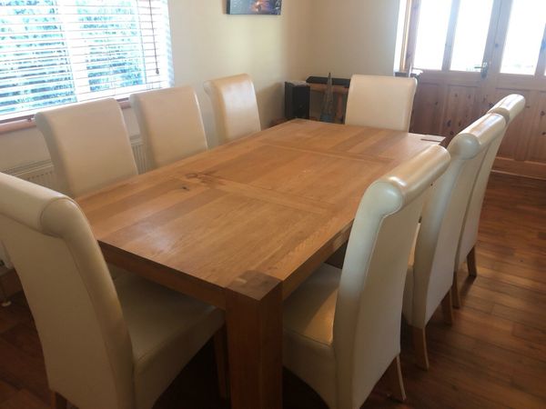 Used solid oak table best sale and chairs for sale