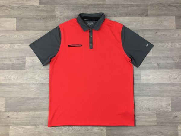 Men's nike shop red polo shirt