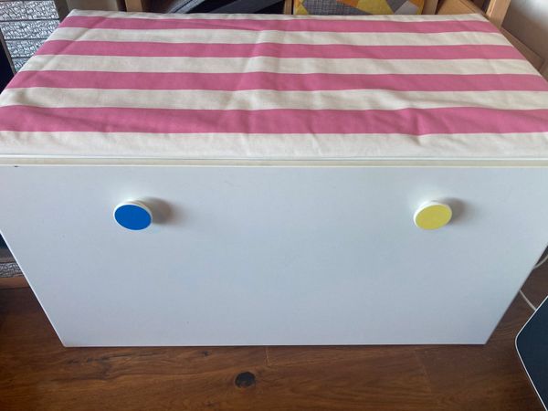 Ikea Bench with toy storage white and Bench Pad for sale in Co