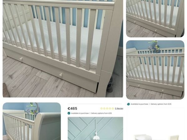 Mama and papas sleigh hotsell cot bed