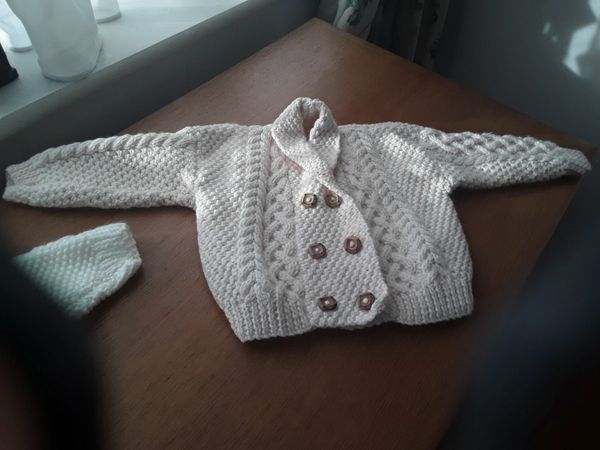 Lovely brand new hand knitted Aaron baby cardigan for sale in Co. Dublin for 15 on DoneDeal