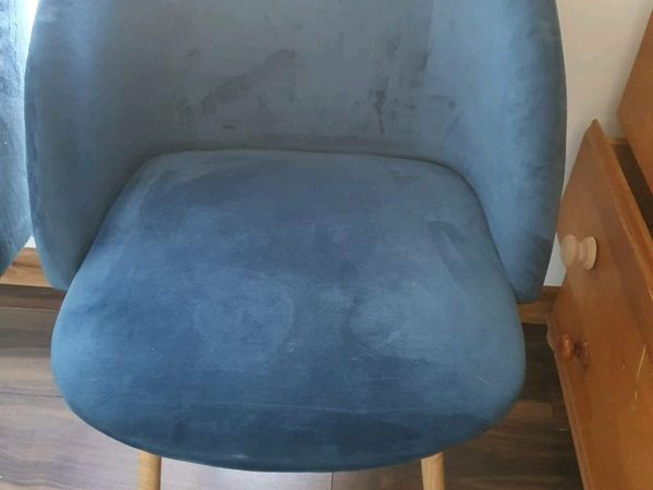 Blue velvet dining chairs kmart hot sale