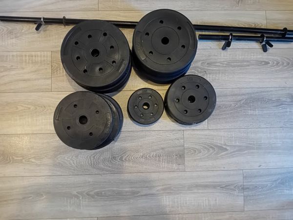 Barbell and dumbell with 63.5 kg weights for sale in Co. Wexford for €50 on  DoneDeal