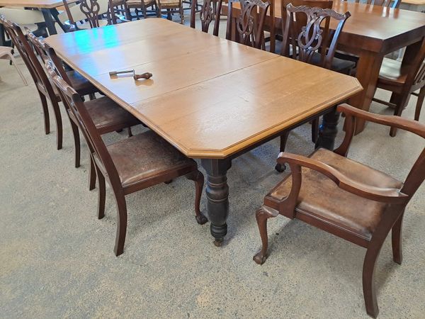 Antique oak table and store chairs for sale