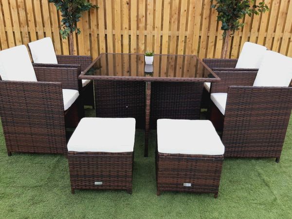 Outdoor Rattan Garden Furniture 9 Piece Cube Set for sale in Co