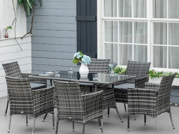 6 Seater Rattan Dining Set Garden Furniture Patio for sale in Co