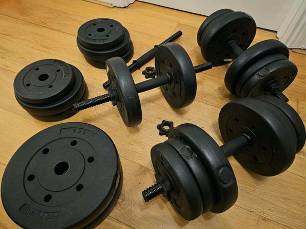 Standard Barbell 2 dumbbells set Total 87.5kg for sale in Co