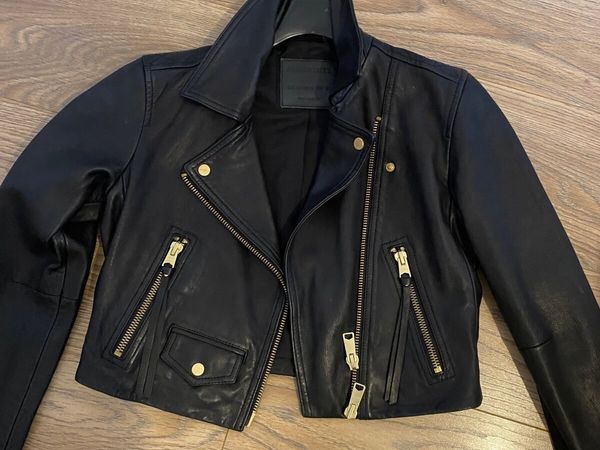 Black leather hotsell jacket size 12