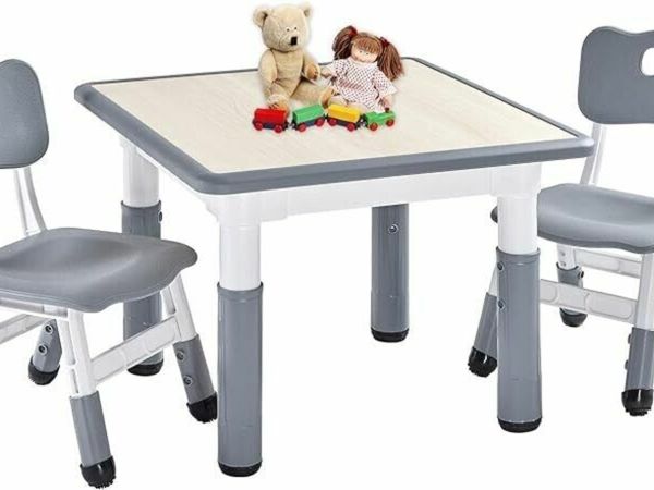 Oak childrens table cheap and chair set