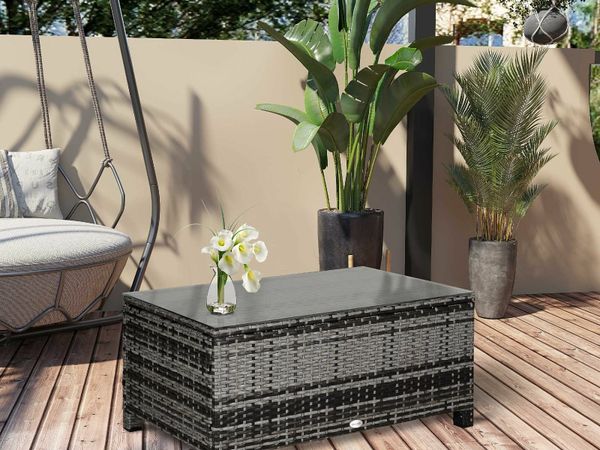 Plastic rattan coffee deals table