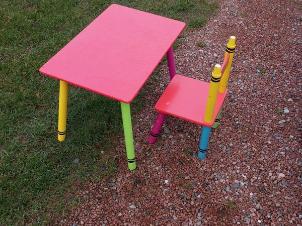 Pencil table on sale and chair set