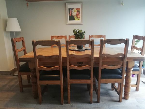 Small pine deals table and chairs