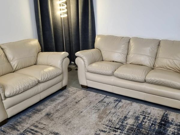 Cream leather deals sofas for sale