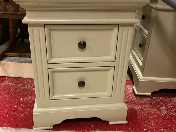 White bedside on sale table x2