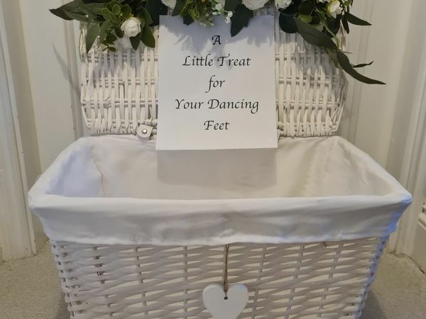 Wedding flip flop basket with attached sign hire for sale in Co. Mayo for  €30 on DoneDeal