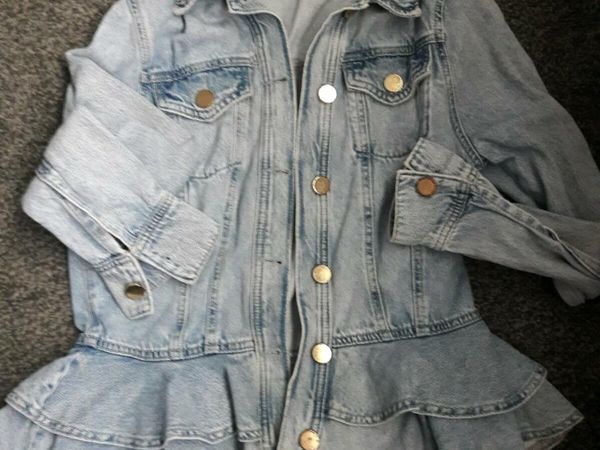 River island cheap peplum denim jacket