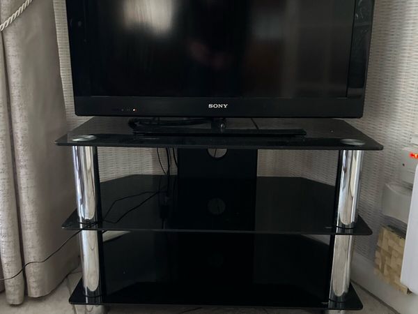 Black glass deals tv stand ebay