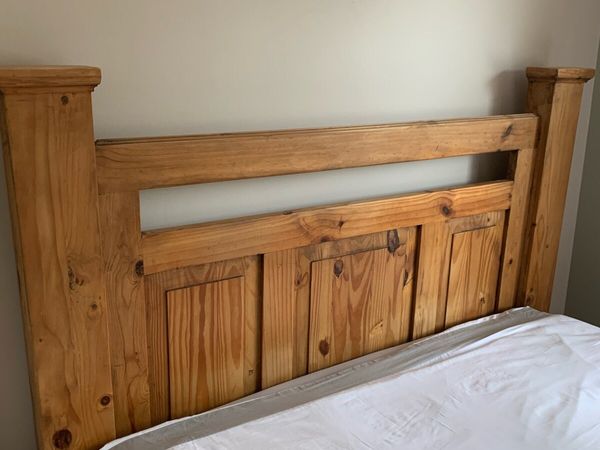 Knotty pine deals king bed frame