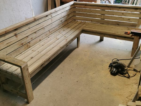 L shaped deals outdoor bench