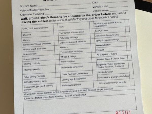 Driver Walkaround Defect Books - HGV , VAN , BUS for sale in Co. Cavan ...