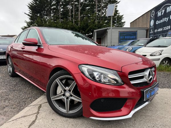 Mercedes-Benz C-Class Saloon, Diesel Hybrid, 2015, Red