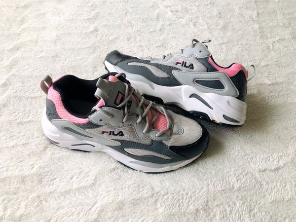 Fila trainers grey and pink best sale