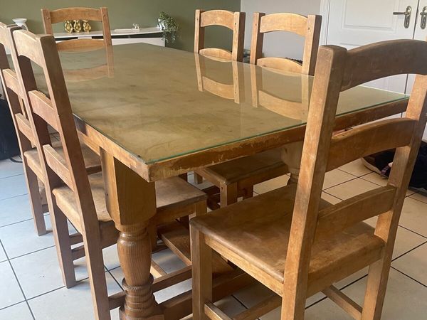 Cream and pine table and chairs hotsell