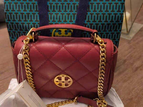 Tory burch red quilted bag sale